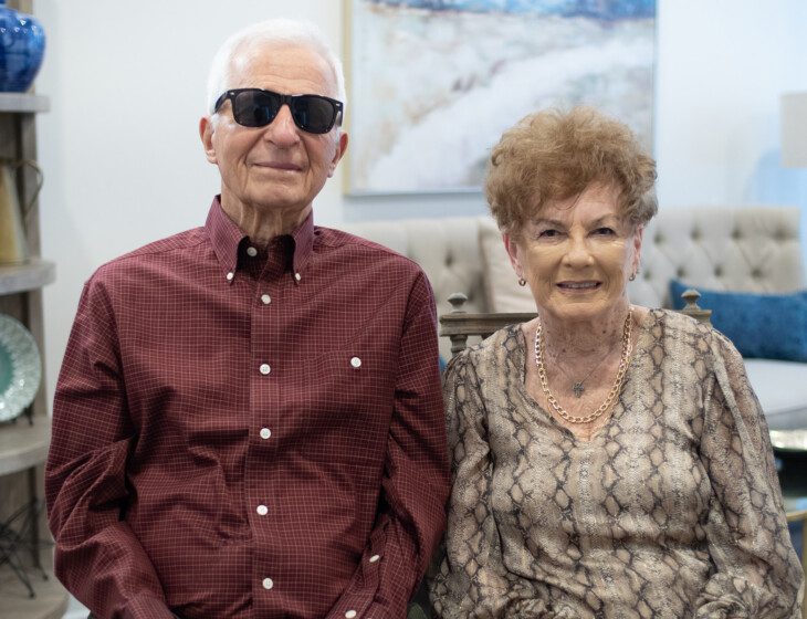 Oak Trace residents Bob Neder and Irene Stange seated for an interview