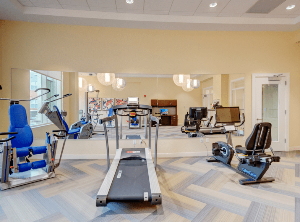 Senior fitness room at Oak Trace Senior Living Community